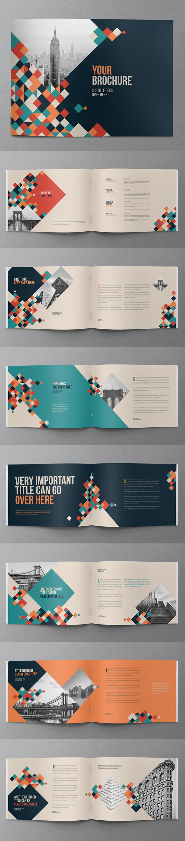 Creative Colorful Squares Brochure Design