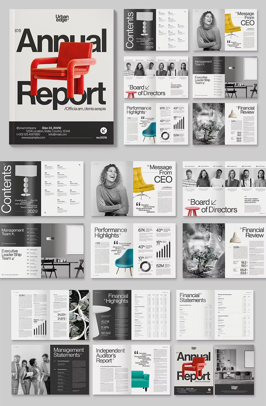 Modern Stylish Annual Report Template