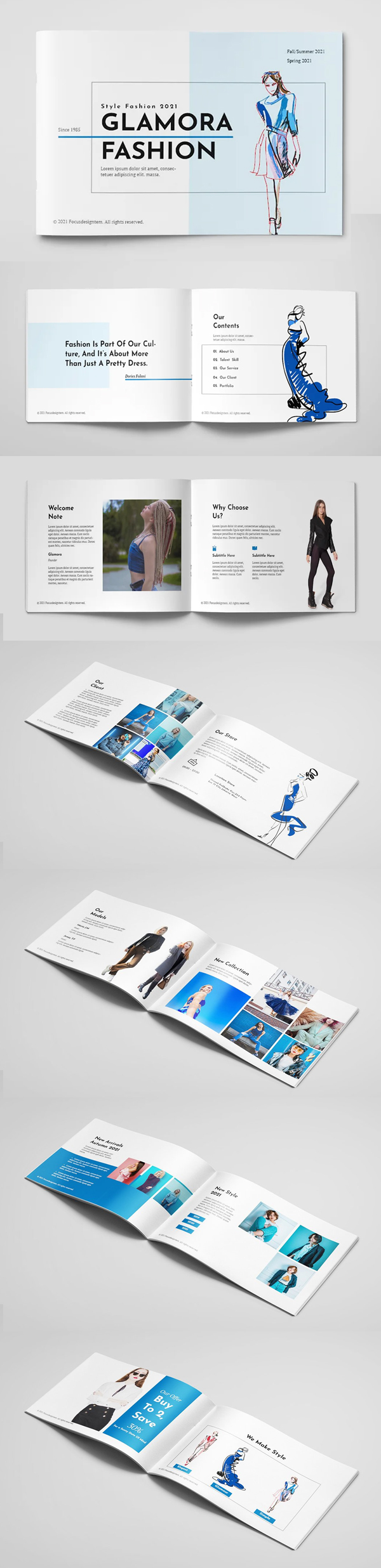 Glamour Fashion Brochure A5 Template