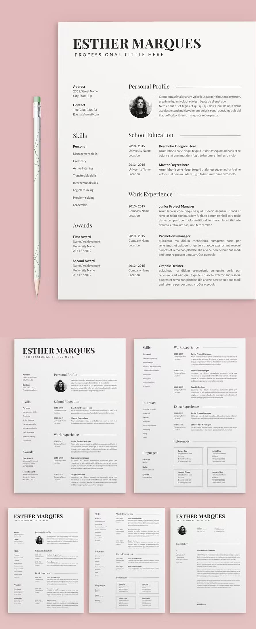 Creative, Modern, clean & Professional Cv Resume Template