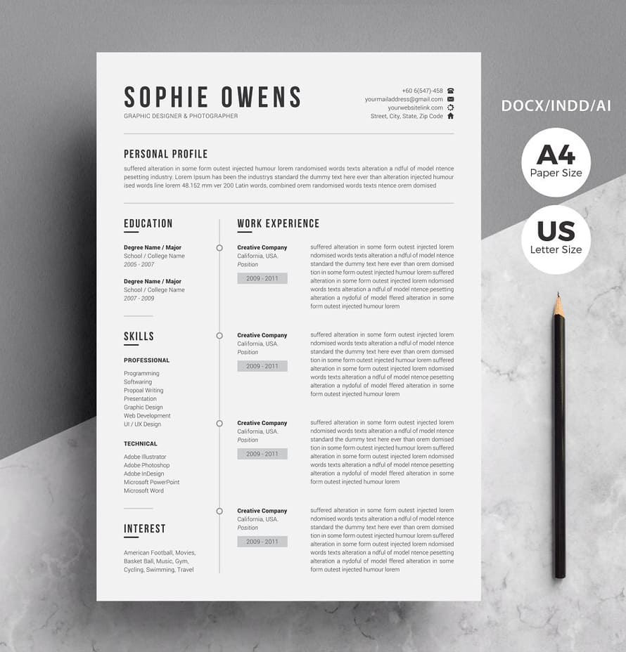 Creative Simple Resume Template