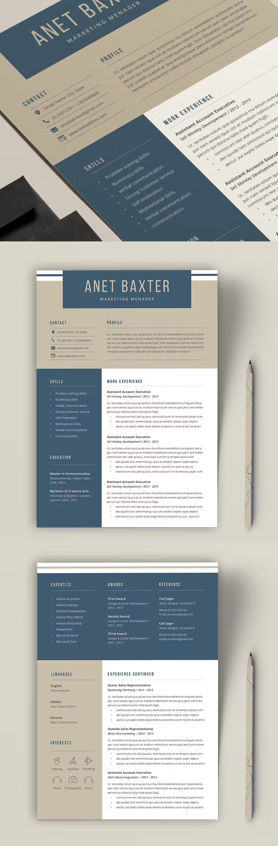 Elegant  2 Pages Resume + Cover Letter