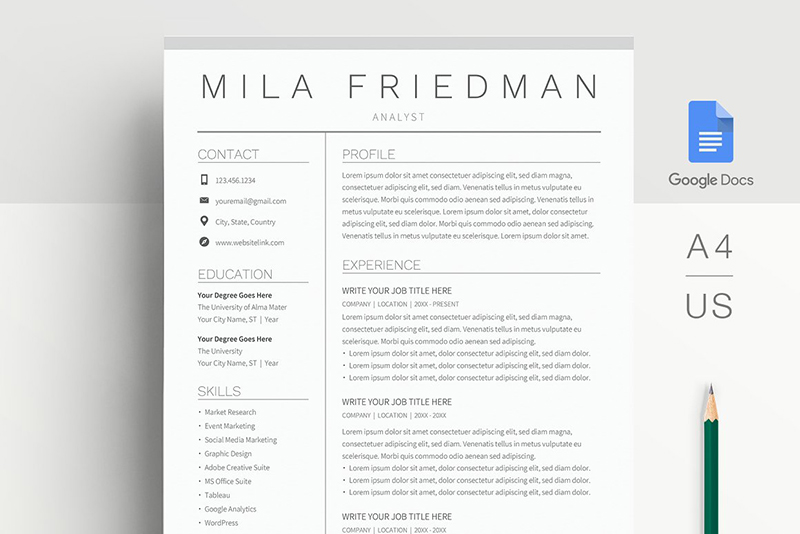 Simple Google Docs Resume Template