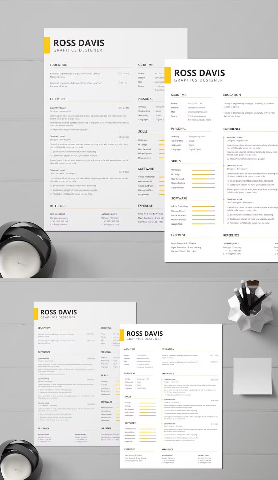 Modern Cv Resume Templates