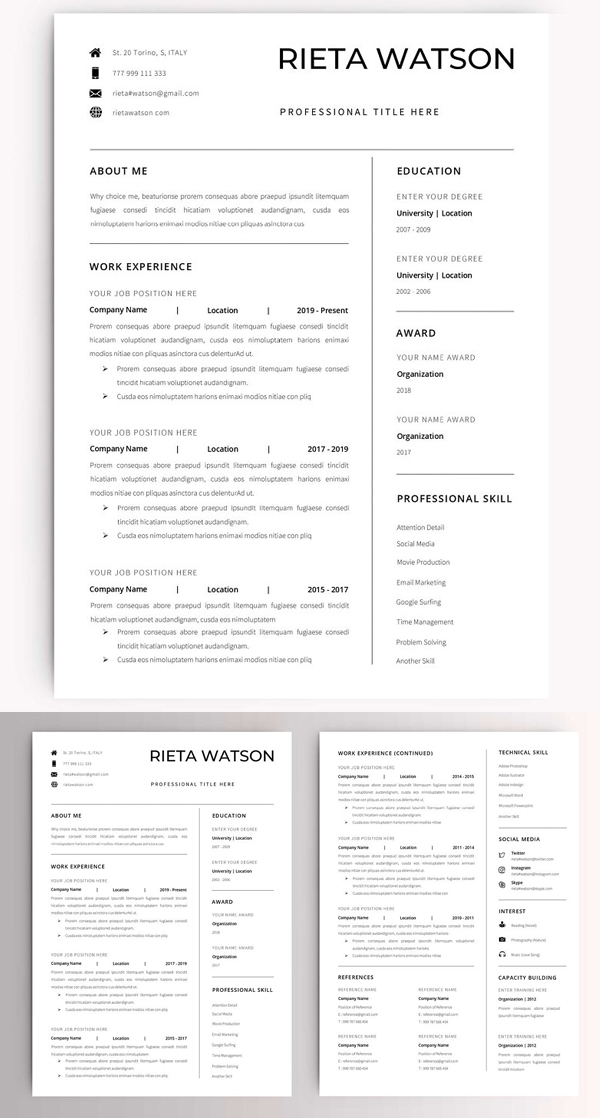 Simple Resume with Portfolio