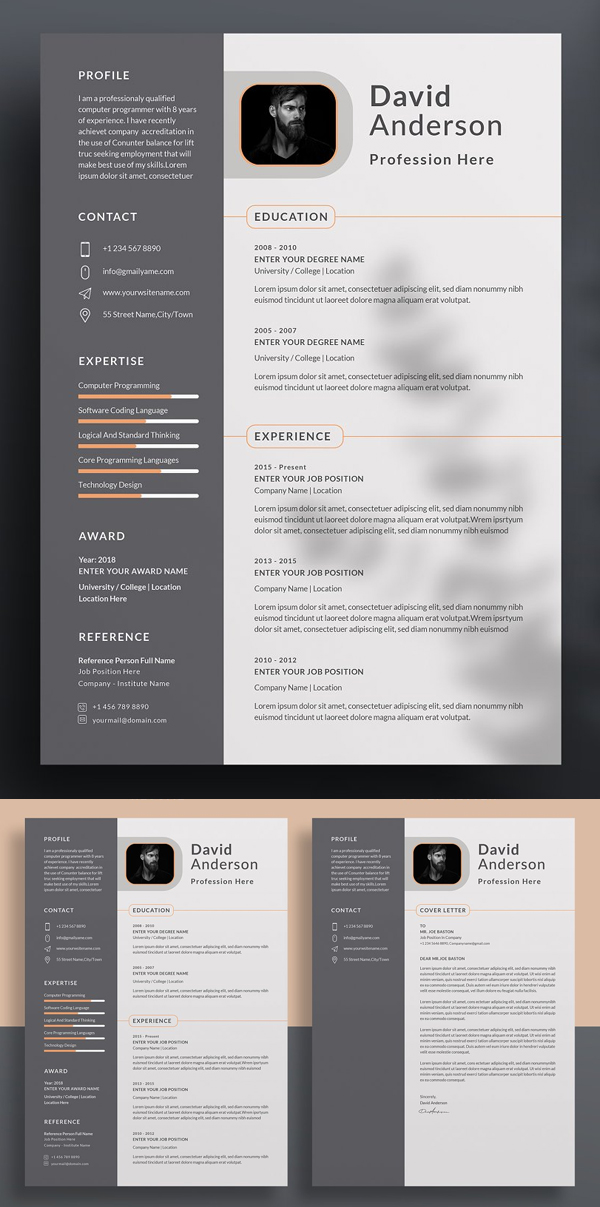 Modern Resume / CV Word Template