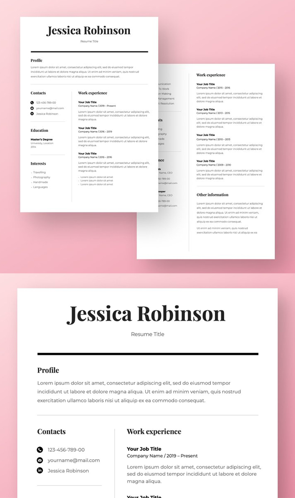 Elegant Resume Template CV Design