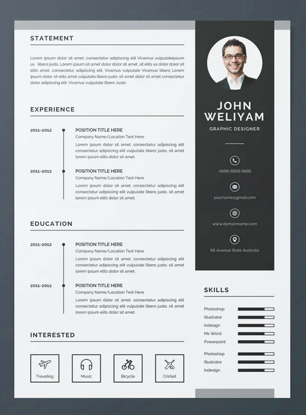 Creative Resume with Photo