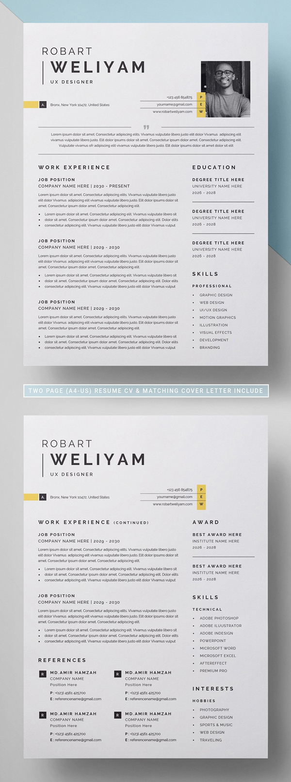 Resume CV / Cover Letter Template