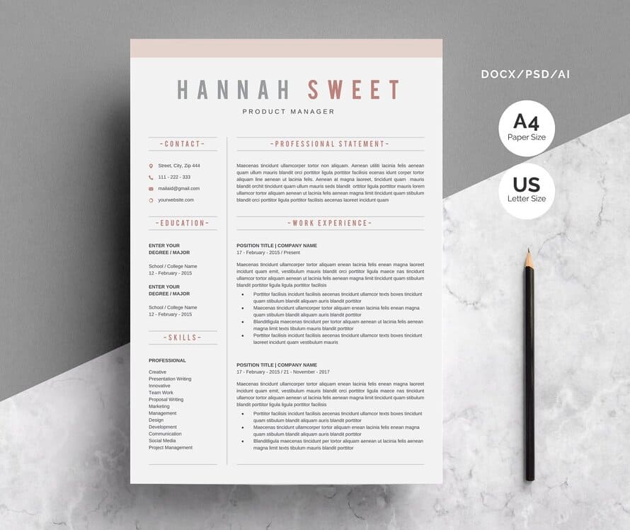 Simple Word Resume Template